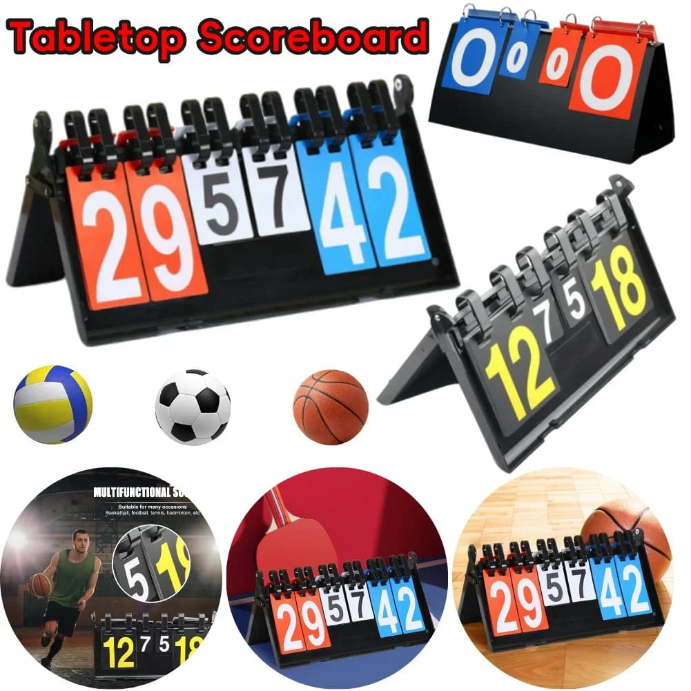 Volleyball Scoreboard Competition 4-Digit Score Board Sports Basketball Football Indoor Exercise Sport Decoration