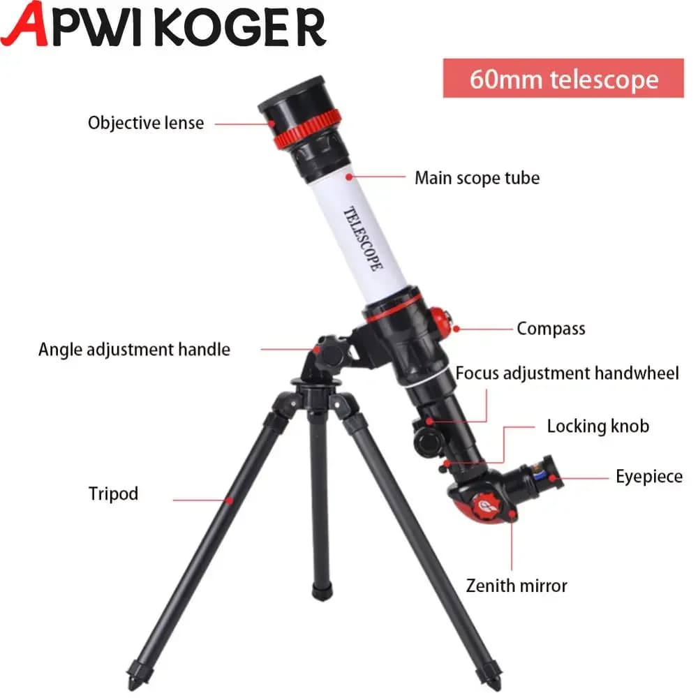 Telescopio astronomico professionale potente monoculare portatile HD Moon Space Planet osservazione regali per bambini