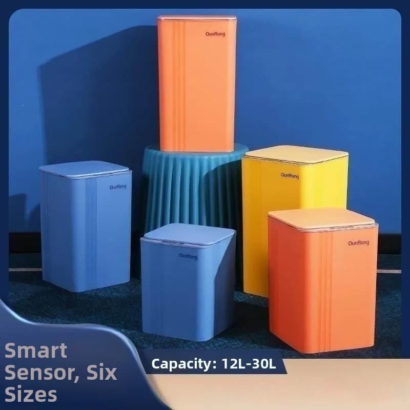 Smart Sensor Trash Can Large Size Covered Kitchen Bathroom Home Use Luxury Waste Basket Automatic Induction Garbage Bin