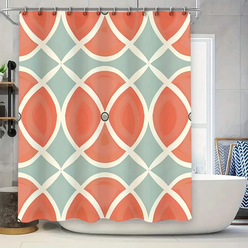 Set di accessori da bagno decorativi impermeabili con tenda da doccia moderna geometrica per il miglioramento della casa