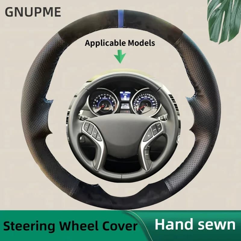 Anti-slip Suede Custom Car Seat Cover for Hyundai Elantra 2011-2016 Avante i30 2012-2016 Car steering wheel belt