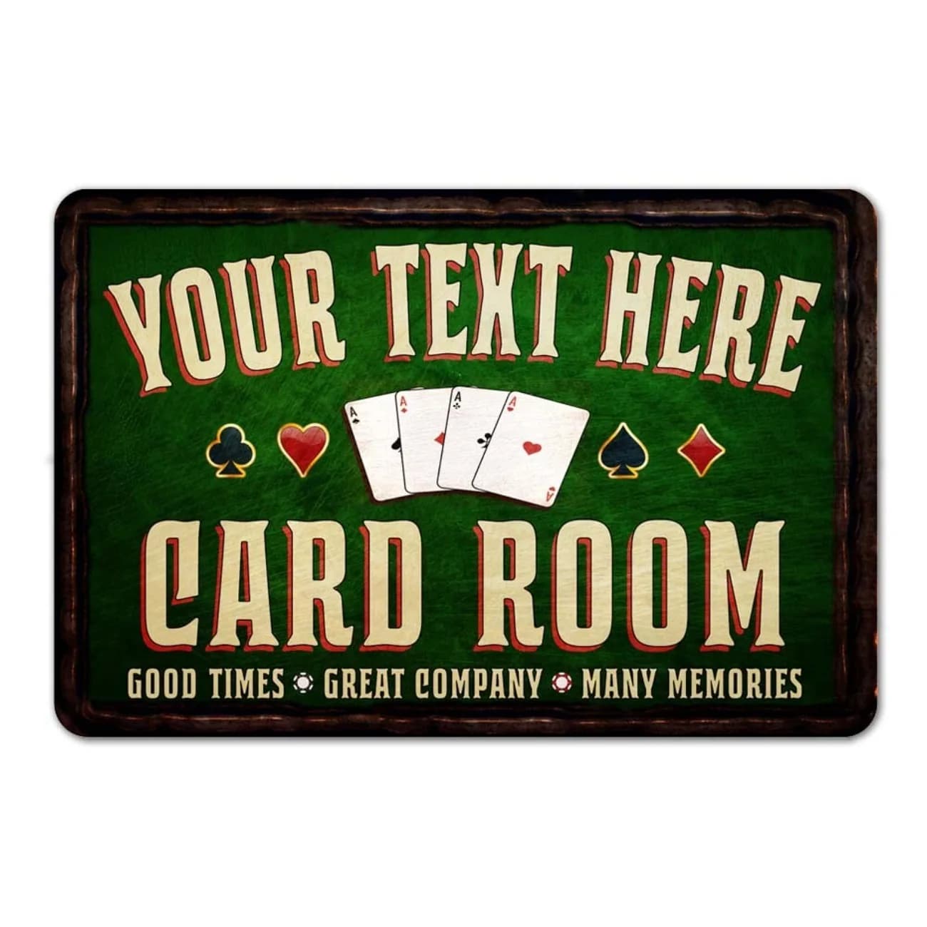 Insegna Metallica Personalizzata per Sala Giochi, Sala Poker, Sala Casinò, Antipolvere e Impermeabile (Solo Decorazione)