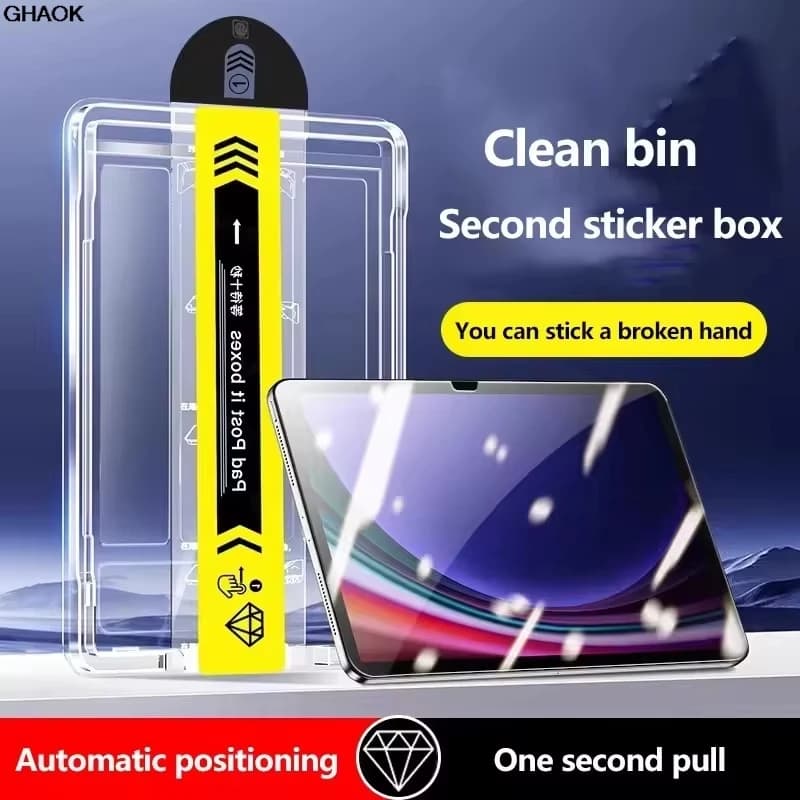 Pellicola protettiva in vetro temperato per Samsung Galaxy Tab S10 FE S6 Lite S9 FE Plus S8 S7+ A9 Plus, facile da installare e senza polvere