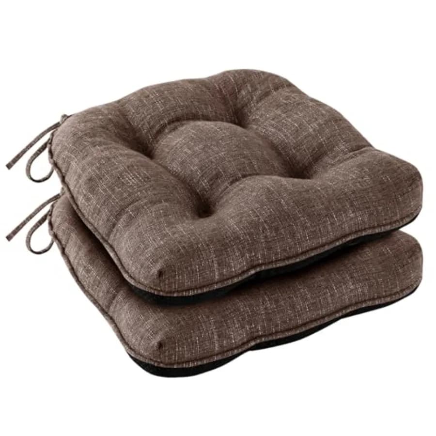 Set di 2 Cuscini per Sedie da Pranzo, Cuscini per Sedie da Cucina, con Lacci e Base Antiscivolo, Imbottitura in Memory Foam Trapuntata