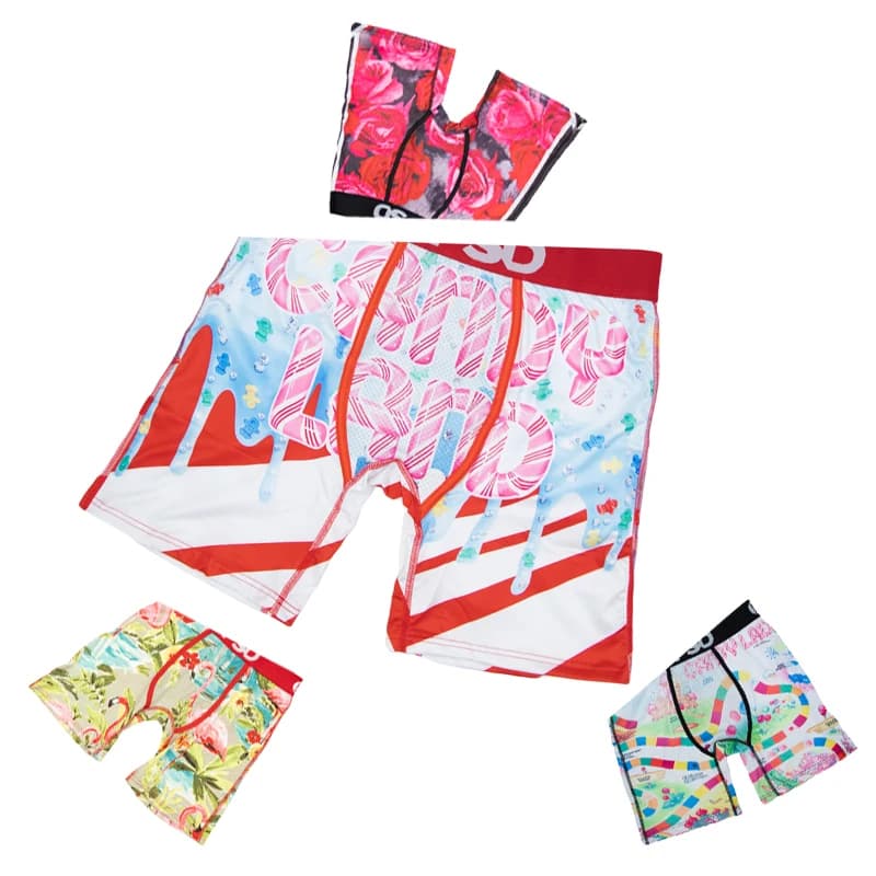 4 Pezzi Boxer da Uomo Sexy, Traspiranti con Rete in Vita, Slip da Bagno Stampati Taglie Forti
