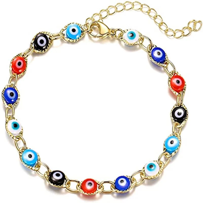 Nuovo Bracciale Portafortuna Turco con Occhio di Allah per Donna e Uomo, Braccialetti e Bracciali alla Moda con Occhi Blu Demoni, Gioielli da Festa, Regali, Vendita all'Ingrosso