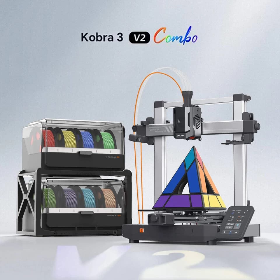 Nuovo!ANYCUBIC Kobra 3 V2 Combo 600 mm/s Stampa veloce Stampante 3D 8 colori ACE Pro Filamento Livellamento automatico Stampante 3D desktop FDM