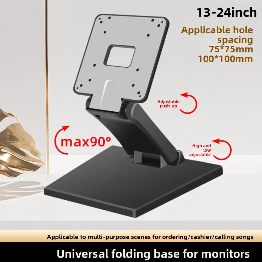Display desk support, adjustable and foldable, reinforced laptop support