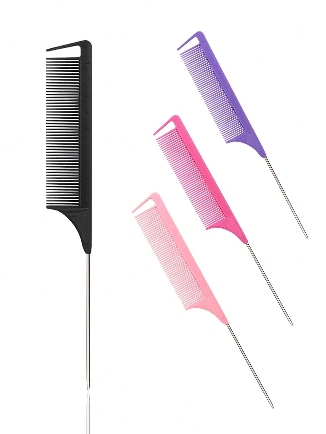 professional hair comb with stainless steel tip tail, hair brush, hair styling tool, hair comb, special for real hair wigs