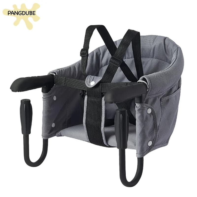 PANGDUBE Seggiolone Pieghevole Portatile per Bambini con Cintura di Sicurezza, Sedia Rialzata per Pasti e Viaggi
