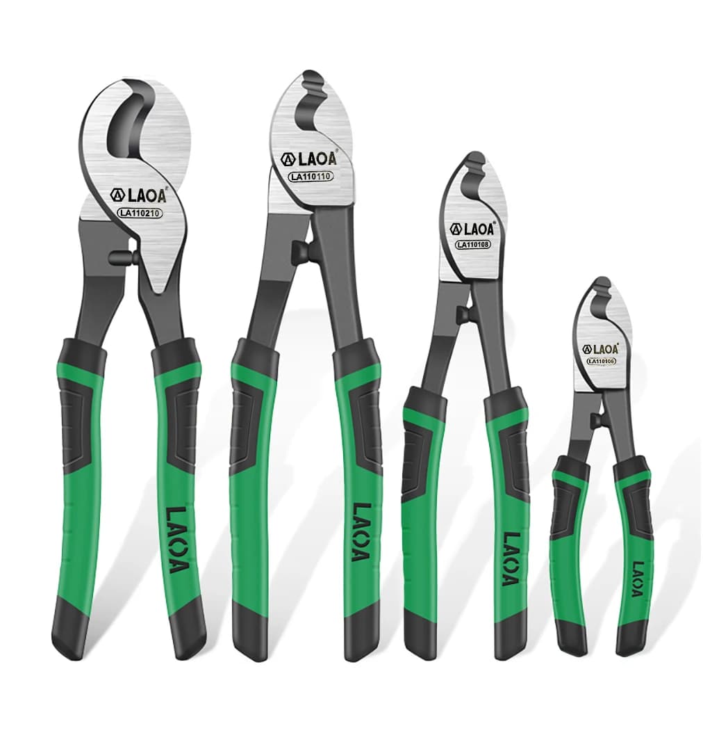 LAOA Tagliacavi CR-V Acciaio Pinza a crimpare da 6/8/10 pollici Taglio di bulloni Spellafili elettrici Utensili manuali multifunzione