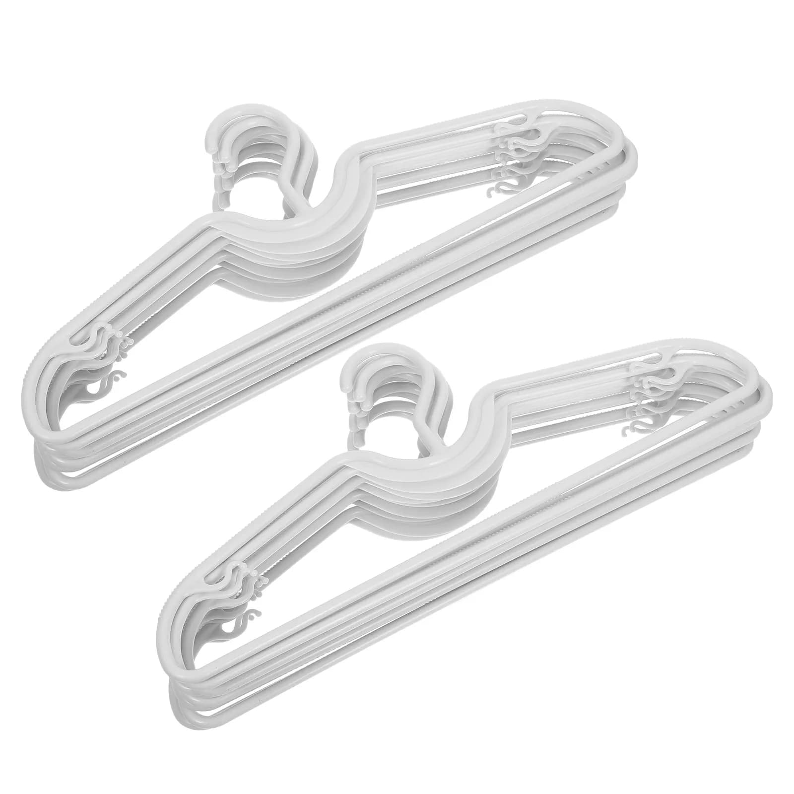 30Pcs Non Slip Short Neck Hangers White Plastic Slim Space Saving Closet Organization Clothes Hangers for Dorm Homes Office