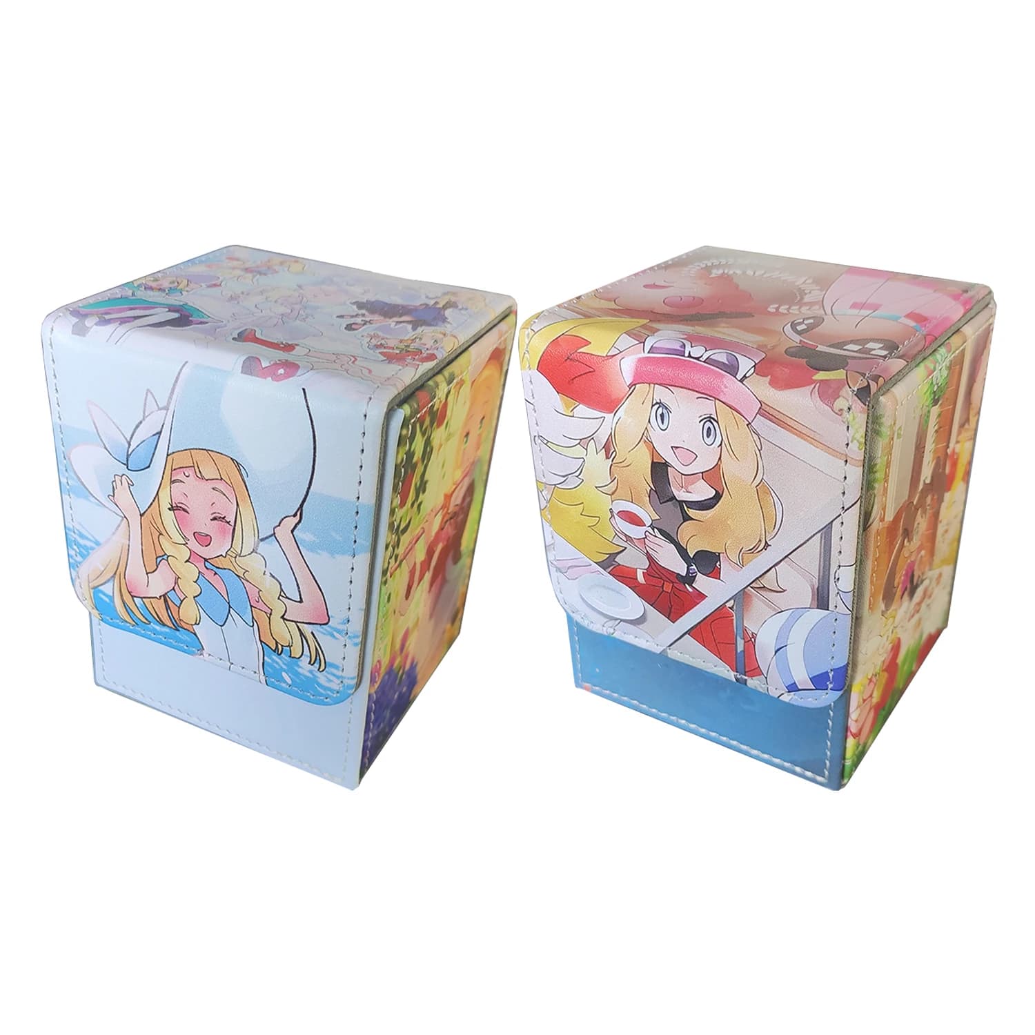 Fai da te Self Made Nuovo Ptcg Trainer Lillie Card Scatola di immagazzinaggio Ws Opcg Ptcg Trainer Serena Scatola di immagazzinaggio di carte di fascia alta in pelle Giocattoli regalo