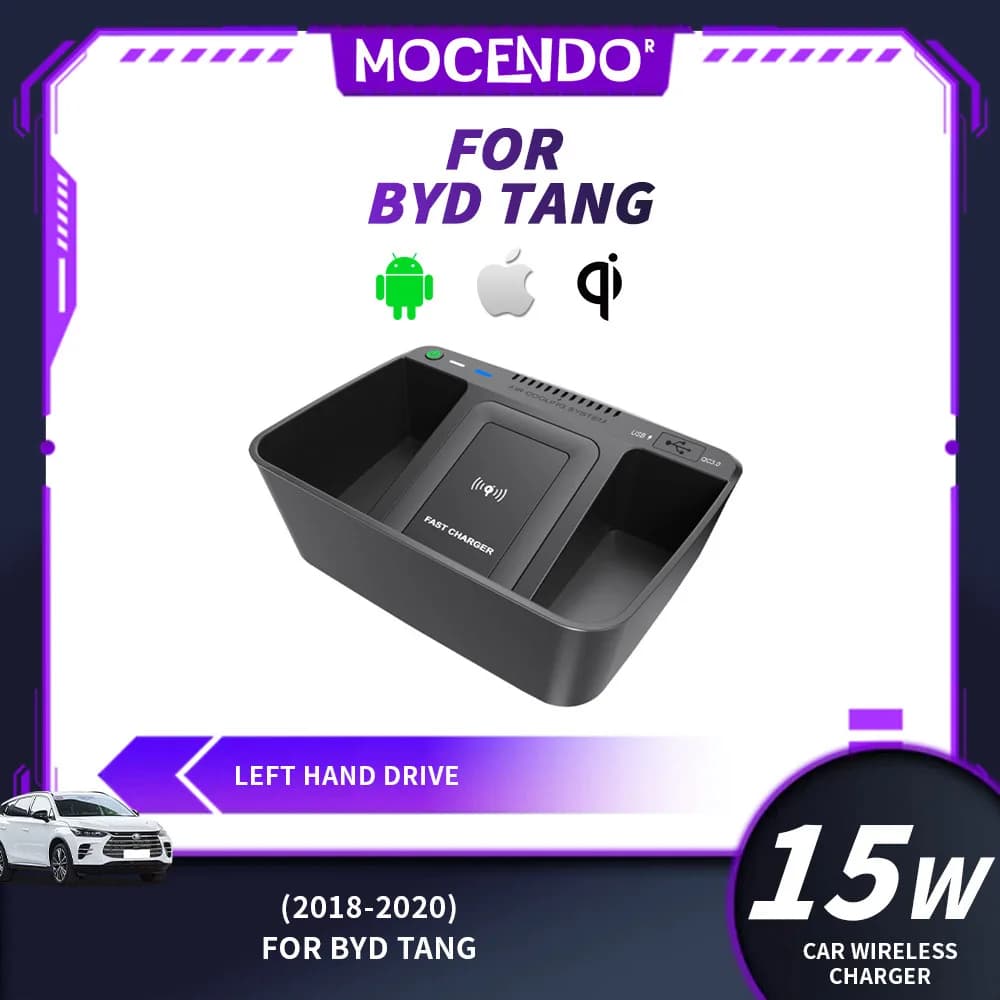 Car Wireless Charger for BYD Tang 2018-2020 Fast Charging Mobile Phone Holder Plate Interior Accessories