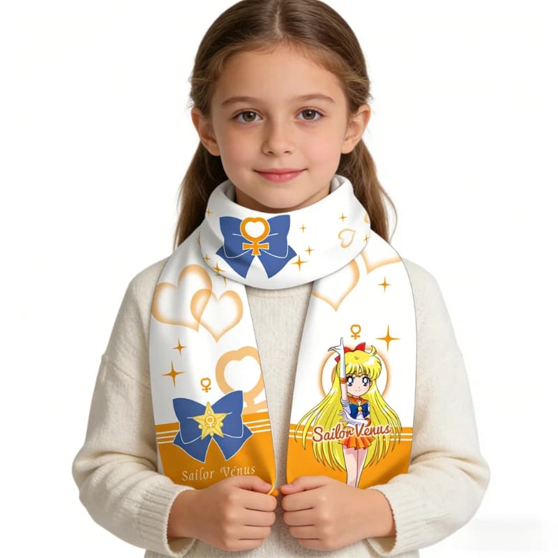 Sciarpa della Serie Anime Sailor Moon, Stampa Creativa di Personaggi dei Cartoni, Sciarpa Calda per Autunno e Inverno