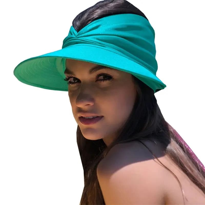 Oct.98 Pink Summer Beach Hat Big Visor Sun Hats for Women Outdoor UV Protection Top Empty Sport Baseball Cap