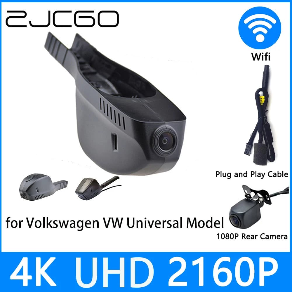 ZJCGO Dash Cam 4K UHD 2160P Registratore Video per Auto DVR con Visione Notturna per Volkswagen VW Modello Universale