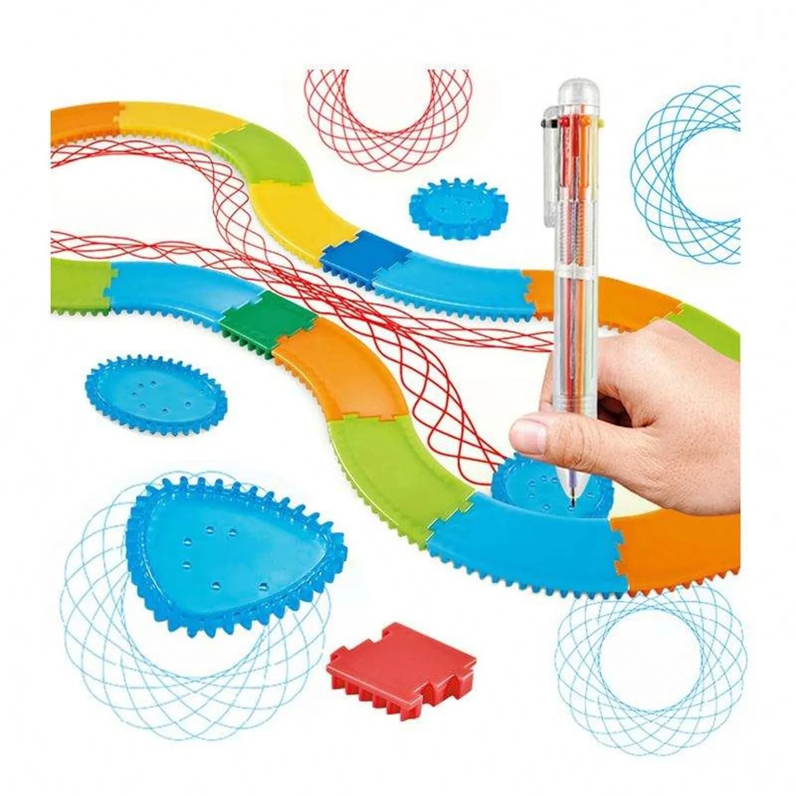 Set di stencil per disegno geometrico per studenti, modello di pittura, artigianato artistico, giocattolo educativo creativo per bambini, varietà di fiori, righello