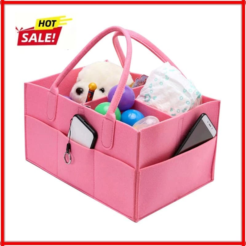 Baby Stroller Accessories Organizer Mommy Tote Bag Foldable Storage Baby Diaper Hanging Bags Thicken Portable Mom Tote Basket