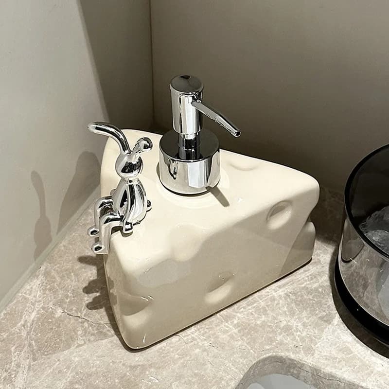 Bottiglia di sapone per le mani in ceramica per uso domestico in bagno e WC, shampoo e lavaggio del corpo, bottiglia di lozione erogatrice a pressa
