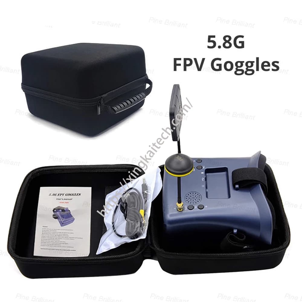 Occhiali FPV 5.8G 4.3 pollici 40CH LS008D Supporto DVR Doppia antenna Batteria incorporata da 2000 mA 480 * 320 LS008D Casco per RC Racing Drone