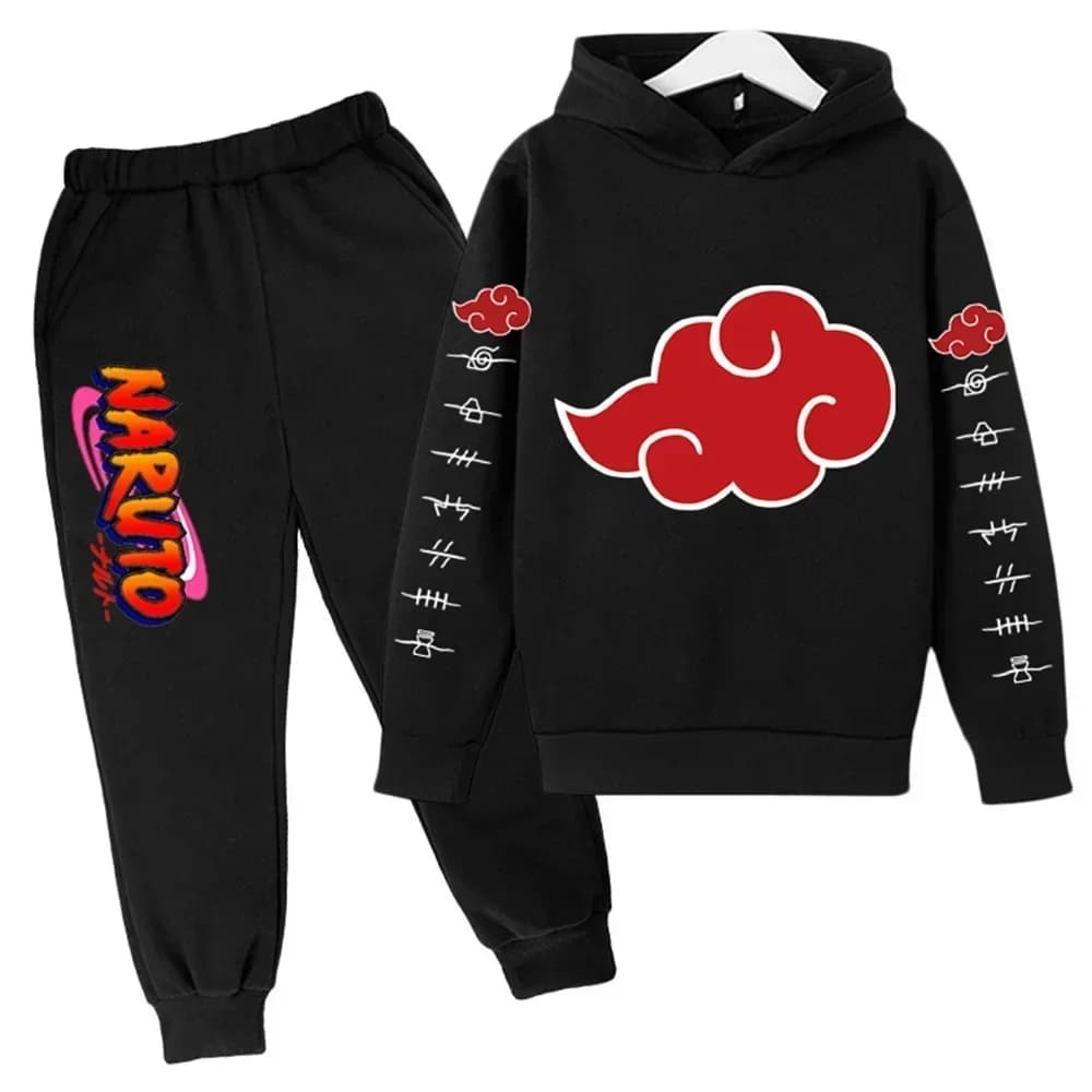 Abbigliamento per bambini Naruto, felpe con cappuccio alla moda per neonati, vestiti autunnali per bambini, set di costumi Kakashi e Sasuke ispirati all'anime giapponese.