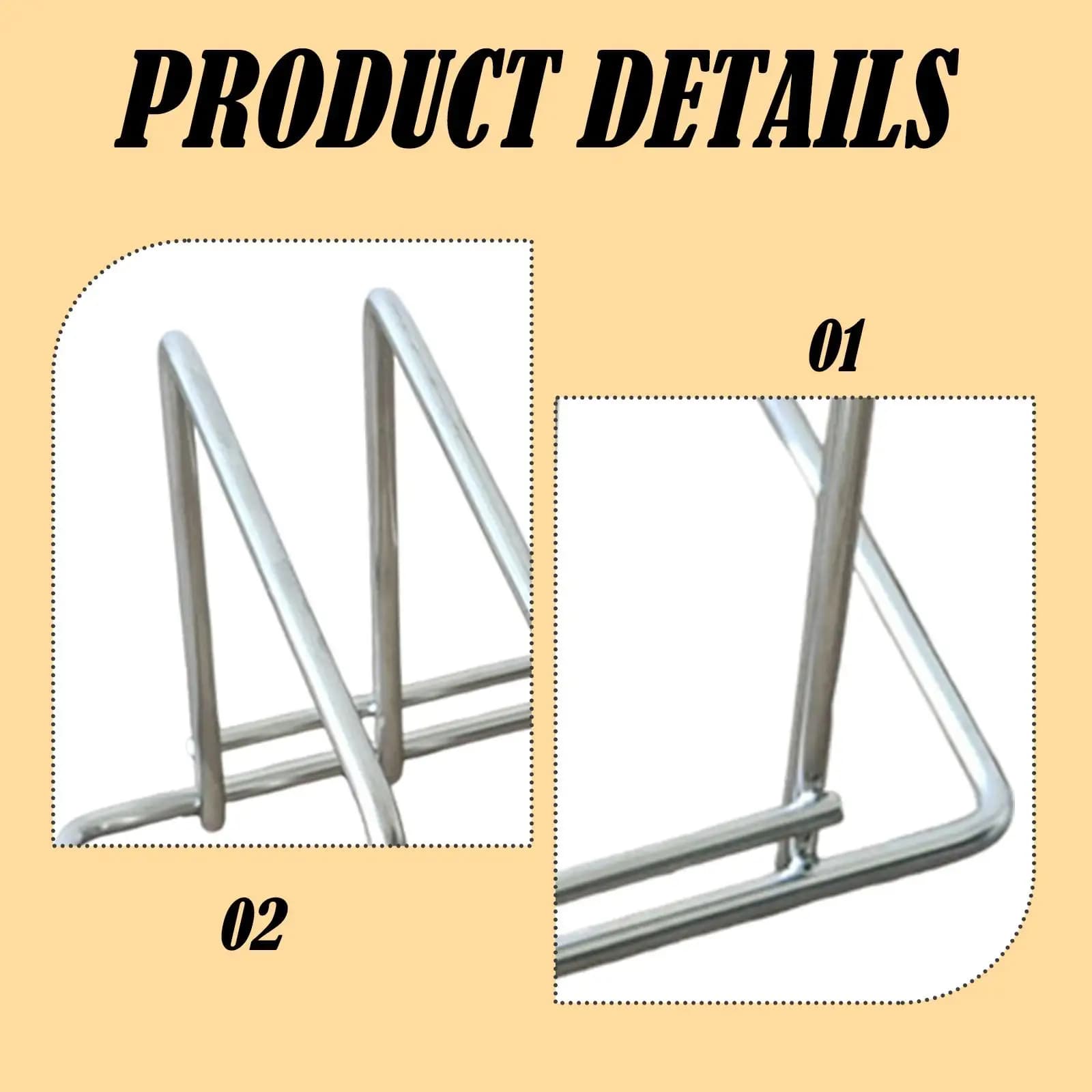 Freestanding Cutting Board Rack Stainless Steel Kitchen Storage Stand for Boards Pan Lids Cabinet