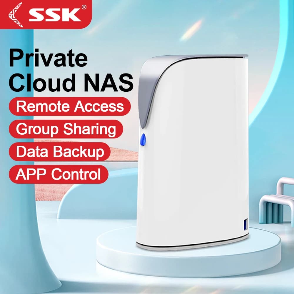 SSK 4TB NAS Archiviazione di rete cloud personale Ethernet Accesso remoto Archiviazione intelligente Home Office Archiviazione NAS per custodia per PC portatile per telefono