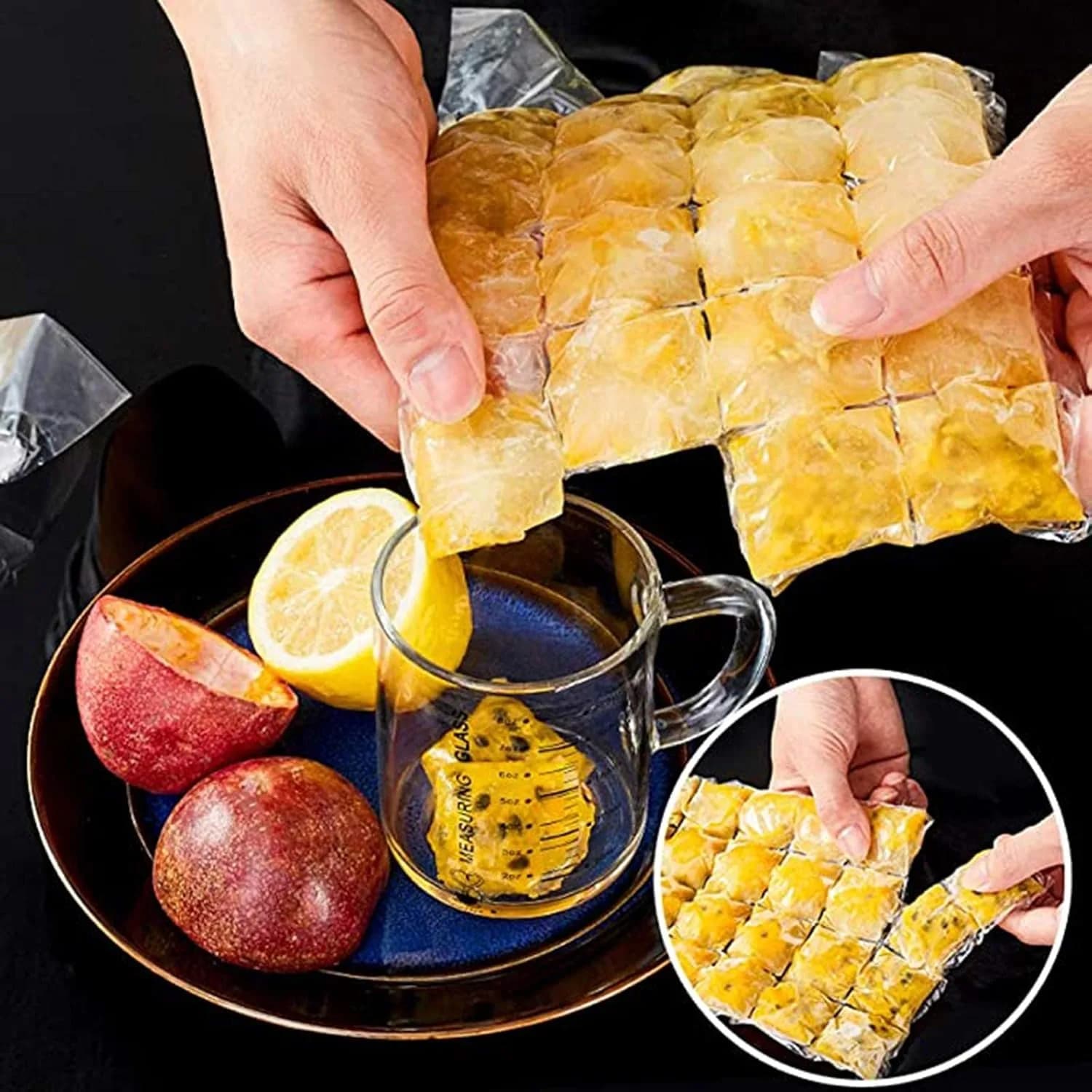 1200pcs Disposable Ice Cube Bags Stackable Easy Release Mold Trays Self-Seal Freezing Maker Cold Ice Pack Cooler Bag with 50 Bags And 1pc Silica Funnel