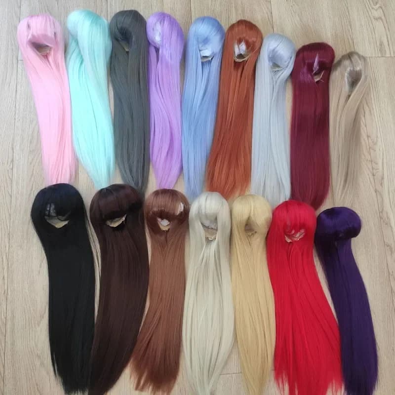 BJD SD 1/3 1/4 1/6 1/8 ke er parrucca stile antico capelli in bianco fibra ad alta temperatura parrucca bambola accessori rosso