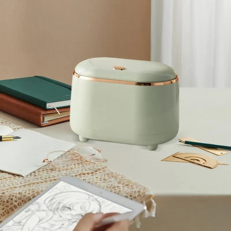 Pattumiera da tavolo Pattumiera per rifiuti di carta Pattumiera da tavolo di lusso leggera creativa Cestino per rifiuti per scrivania Camera dei bambini Casa