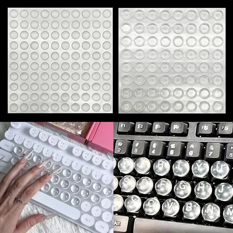 【Y】64/100 pezzi di copritasti in silicone trasparente per unghie lunghe, che offrono una protezione chiara e confortevole per la nail art.