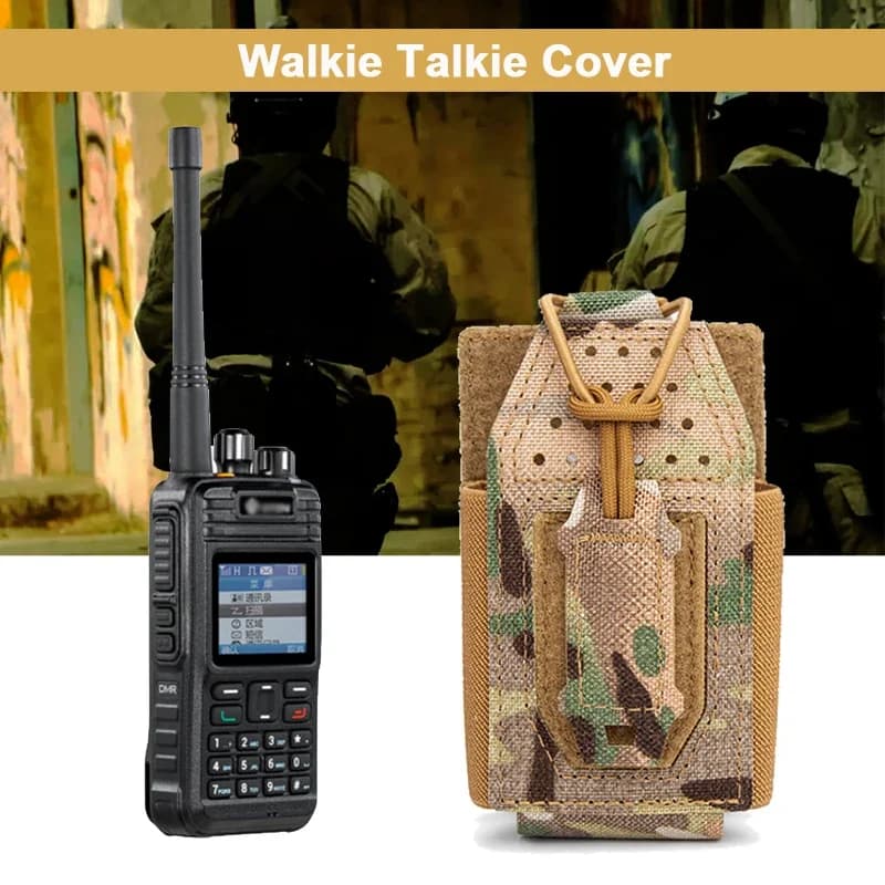 Custodia tattica per walkie-talkie Custodia per radio Molle in nylon Custodia per interfono portatile per sport da caccia all'aperto