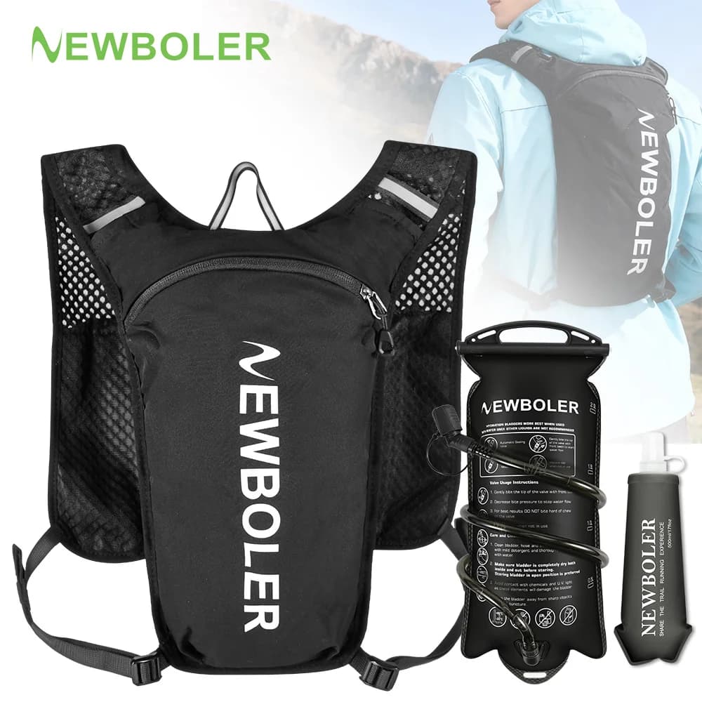 NEWBOLER Ultra Lightweight Trail Running Backpack Hydration Vest Breathable Functional Pack for Marathon Cycling Hiking