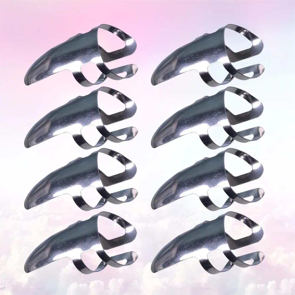 Set di 9 Plettri per Chitarra in Acciaio Inossidabile Antiruggine, Ampia Applicazione, Plettri Singoli per Indice e Medio, per Basso, Banjo e Strumenti a Corda