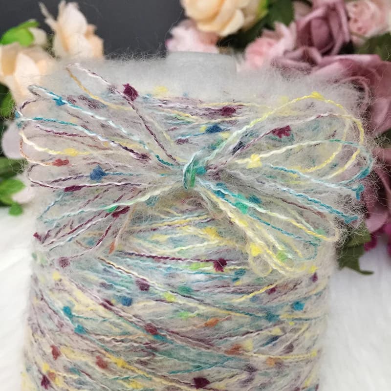 500g di filato di mohair a pois colorati per maglieria a mano maglione sciarpa cappello guanti scialle cardigan fai da te caldo confortevole morbido filo soffice
