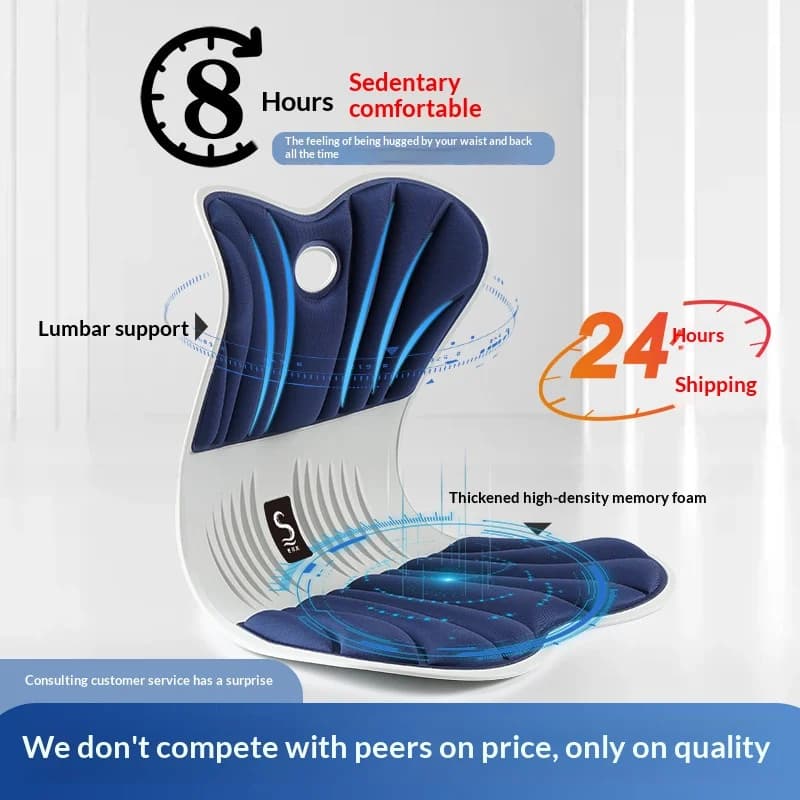Cuscino di supporto lombare per casa e ufficio, gadget in memory foam per sedute prolungate, supporto ergonomico per la vita, per sedia da ufficio e seduta.