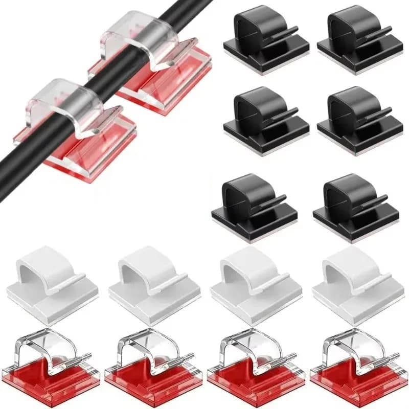 10/20/30/50pcs Organizzatore di cavi Pinze Avvolgicavo Supporto Auricolare Mouse Cavo Clip di Protezione Gestione Ganci adesivi Morsetto da scrivania