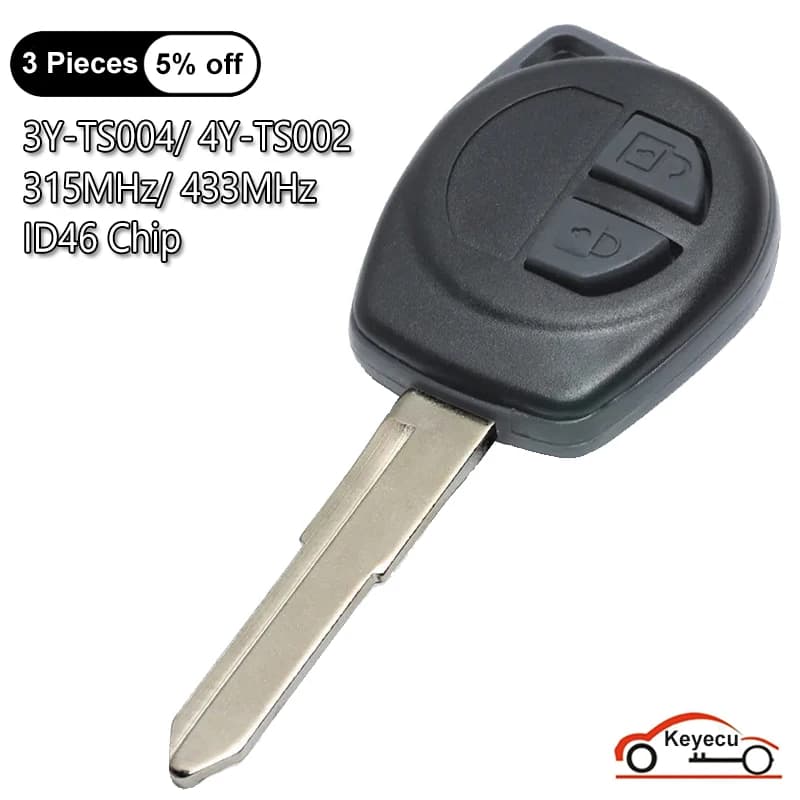 KEYECU 2 pulsanti 315 MHz 433 MHz ID46 Chip per Suzuki Swift 2007 2008 - 2013 Portachiavi con telecomando automatico P/N: 3Y-TS004 / 4Y-TS002