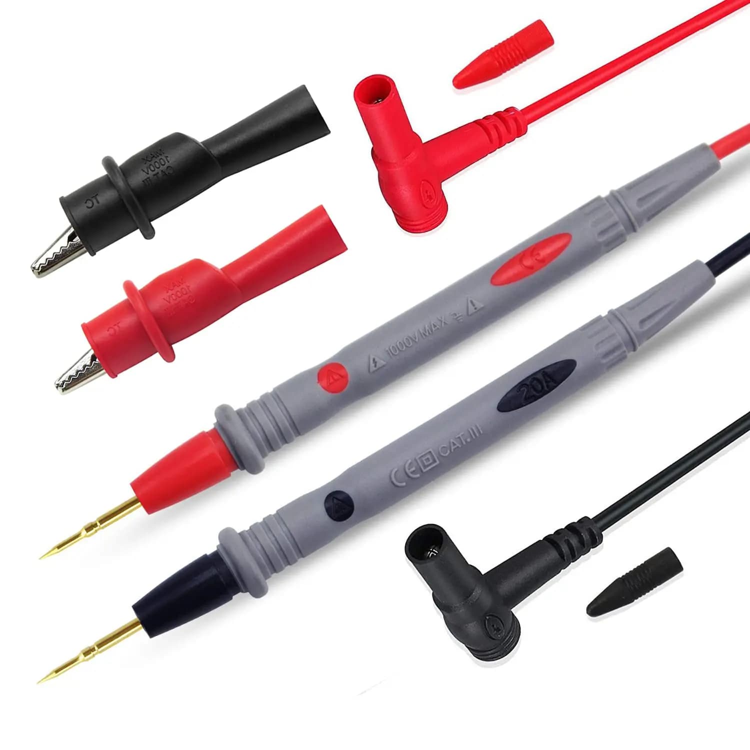 Multimeter Test Leads Universal Cable AC DC 1000V 20A 10A CAT III Measuring Probes Pen for Multi-Meter Tester Wire Tips