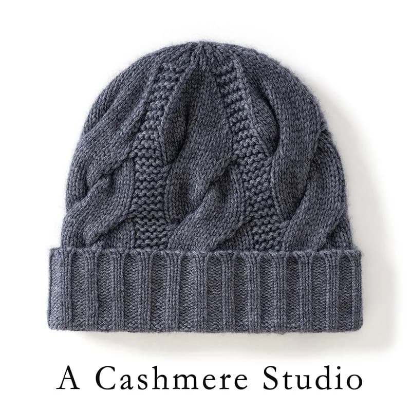Beanie Hat with knitted outdoor in pure cashmere of the new winter women Solid color Braided flower Hot men's cap often