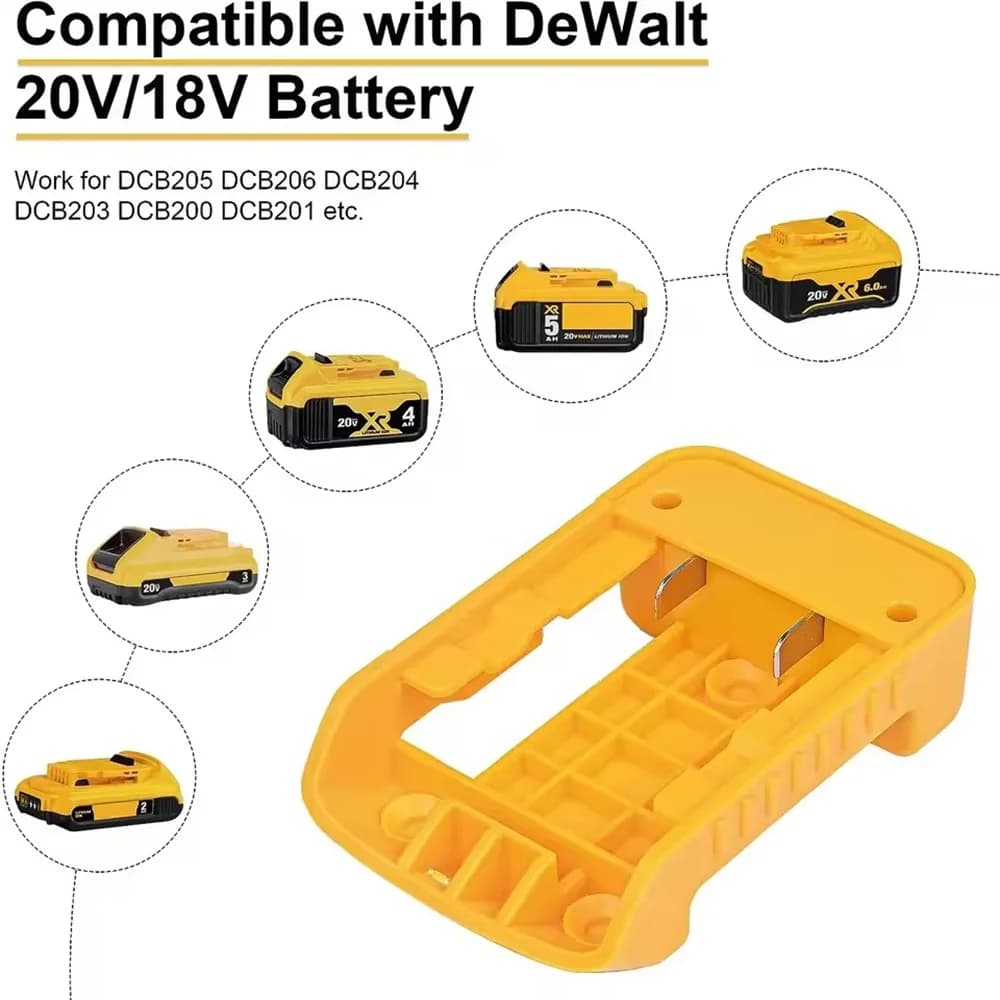 Power Bank USB Type C to Quick Charging for Batteries at Litio DeWalt 20V, Milwaukee 18V, Makita, Einhell, Laptop and Cellular Phones