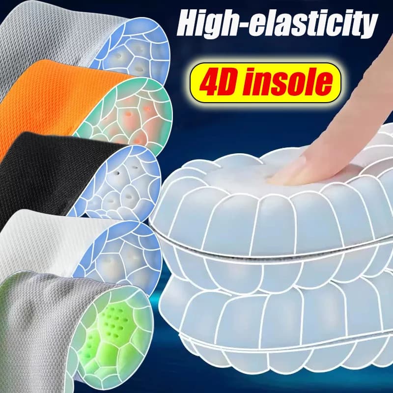 4D latex sports shoes bearings for soft high elasticity deodorant breathable ortesi cushion for shock absorption insole for plantar