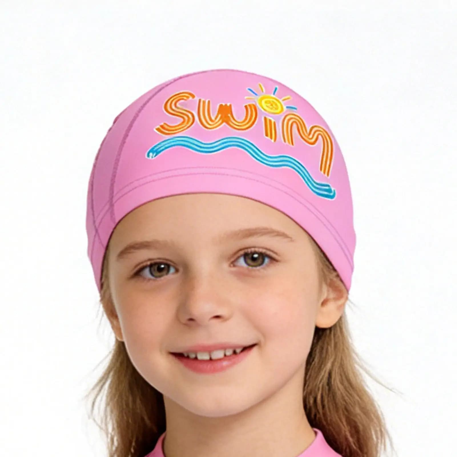 Swimming cap with cute pattern and ear protection, functional bath hats for beach, lake, swimming pool, swimming headdress for training and holidays