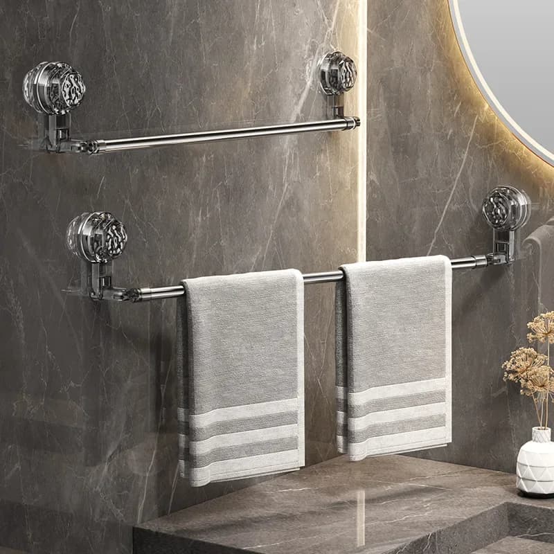 Suction Cup Extendable Towel Bar, No Punching Stainless Steel Bathroom Drying, Toilet Towel Rack, Wall Mounted
