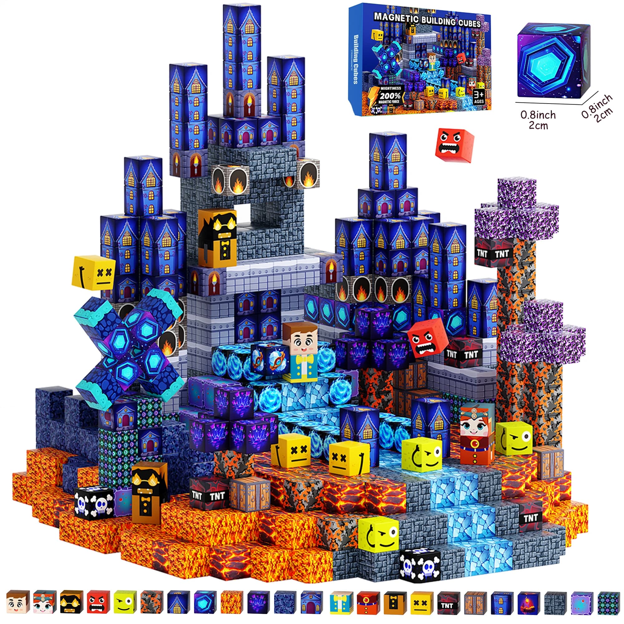 Mattoncini Magnetici Castello della Principessa Blu, 150 Pezzi, Giocattoli Montessori STEM per Bambine dai 3-8 Anni, Blocchi da Costruzione per Gioco Creativo e Sensoriale