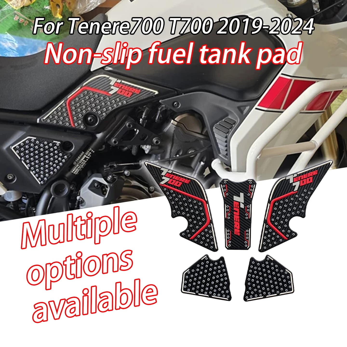 Anti-Slip Tank Knee Grips Fuel Tank Side Pad Tank Protector Sticker Tank Pads For Yamaha Tenere 700 Adventure XTZ 700 T700 T 700