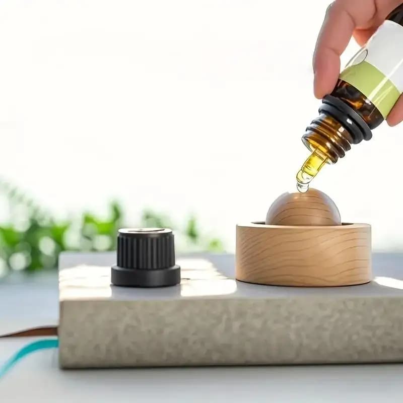 Diffusore di Oli Essenziali in Legno, Mini Diffusore Naturale per Auto e Casa, Grazioso Diffusore di Aromaterapia per Camera da Letto
