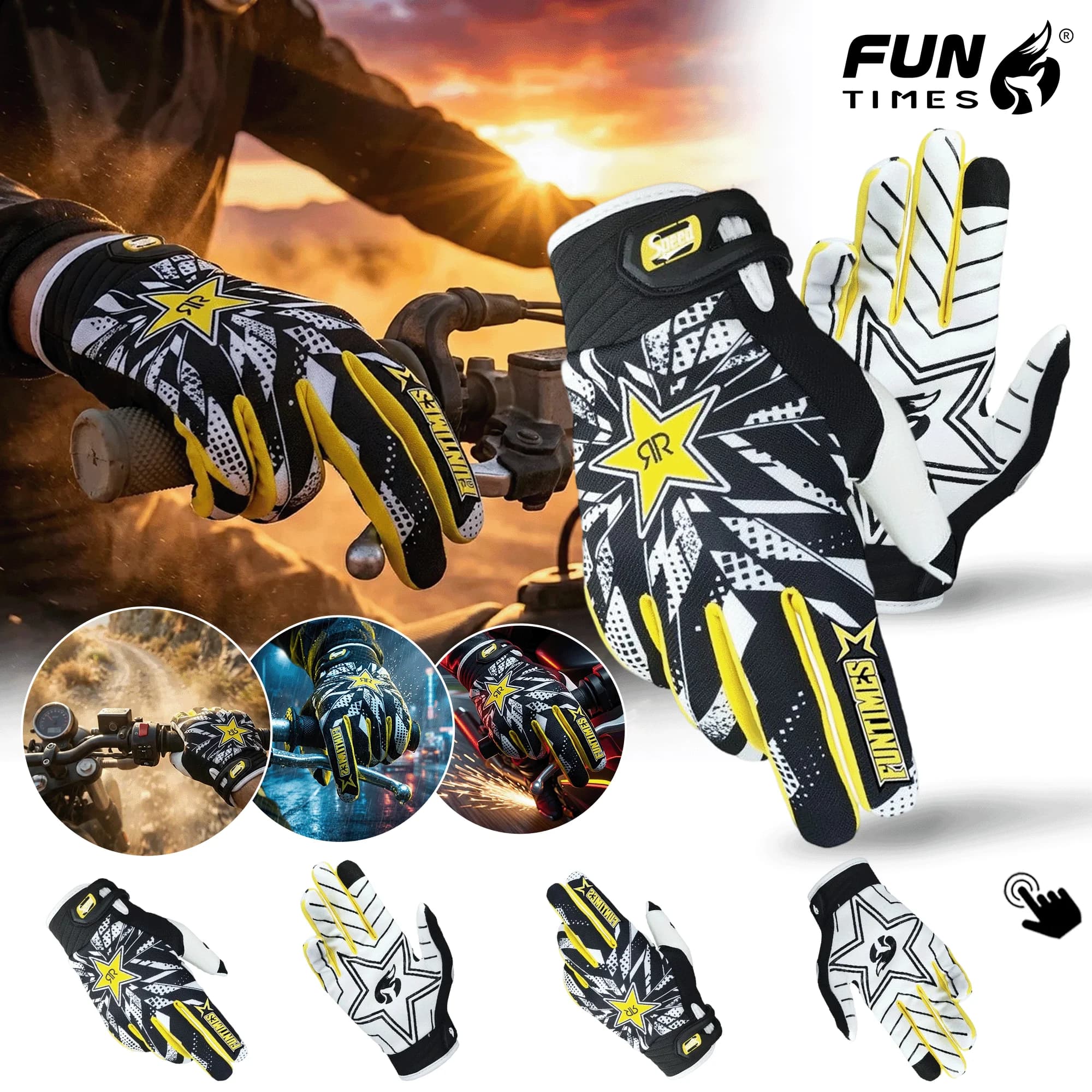 Funtimes New cycling gloves for outdoor sports Fashionable and versatile for men and women