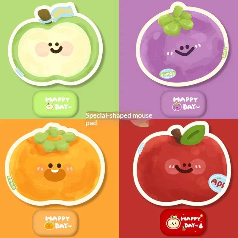 Cute Irregular Fruit Mouse Pad Thick Non Slip Cartoon Apple Gaming Mouse Mat For Office Desktop Computer Use